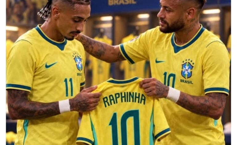 Raphinha takes Brazil’s no10 shirt from Neymar